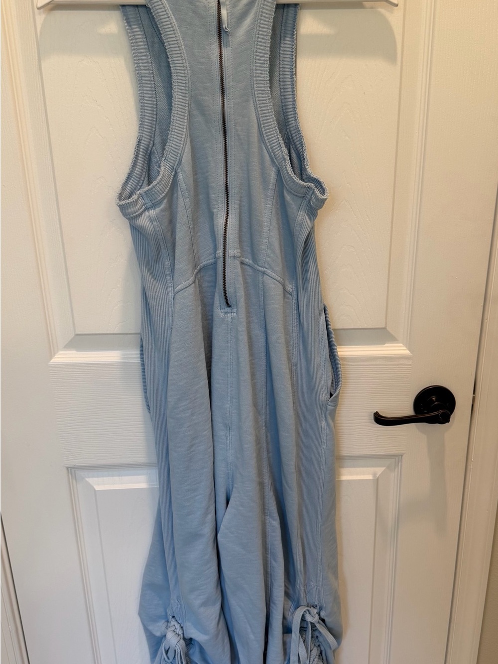 Anthropologie Daily Practice Horizon Knit Wide Leg Jumpsuit Small Blue - Picture 7 of 7